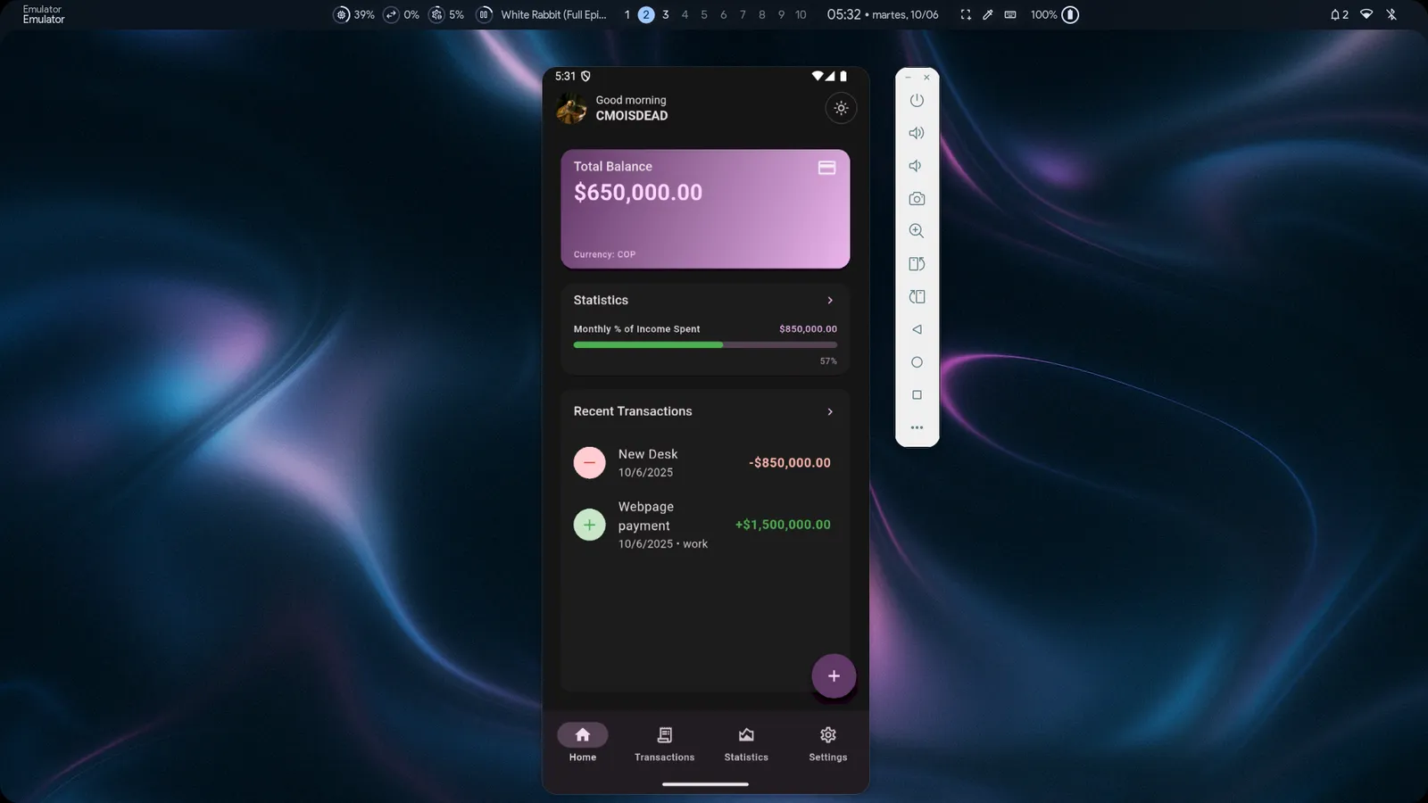 Balance preview